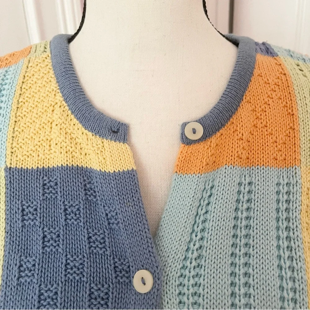 Talbots Multicolor Patchwork Cardigan - Picture 8 of 12